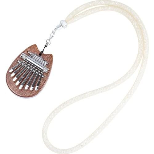 8 Keys Mini Kalimba Wood Thumb Piano Finger Piano with Lanyard Musical Instrument for Kids and Adults Beginners
