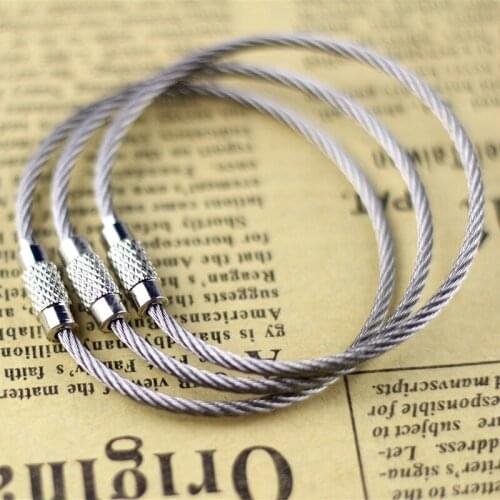 Outdoor EDC 10pcs/lot Multifunctional Wire Rope Key Ring Stainless Steel Wire Chain Key Ring Tools Camping Gear Survival Kit