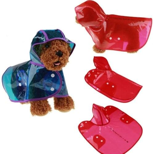 Fashion Dog Raincoat Cats Pet Clothes Transparent Rain Coat Hoody Waterproof Pets Outdoor Raincoats Small Dogs Clothing