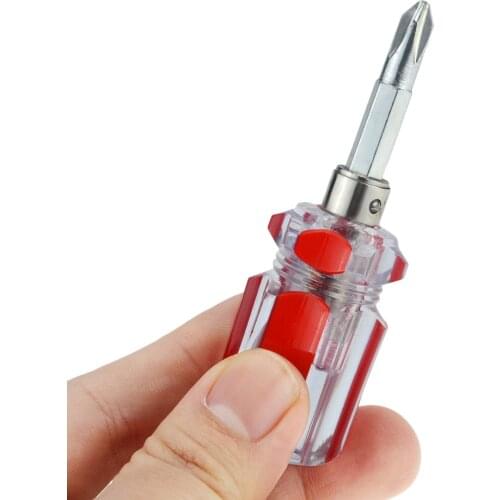 1PCS Dual Purpose Slotted/Phillips Screwdriver Expansion Screwdriver Cross Word Ratchet Screwdriver Manual Hardware Tools
