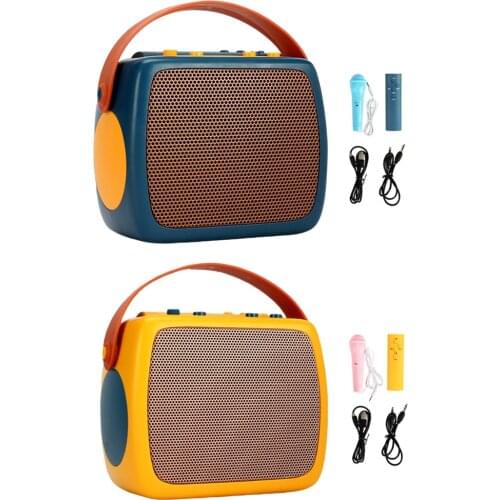 Rechargeable Bluetooth Karaoke Machine with Two Microphones, Kids Singing Voice Changing Effects