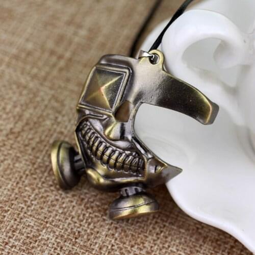 Anime Jewelry Tokyo Ghoul Leather Cord necklace Kaneki Ken Metal Mask Pendants Necklaces