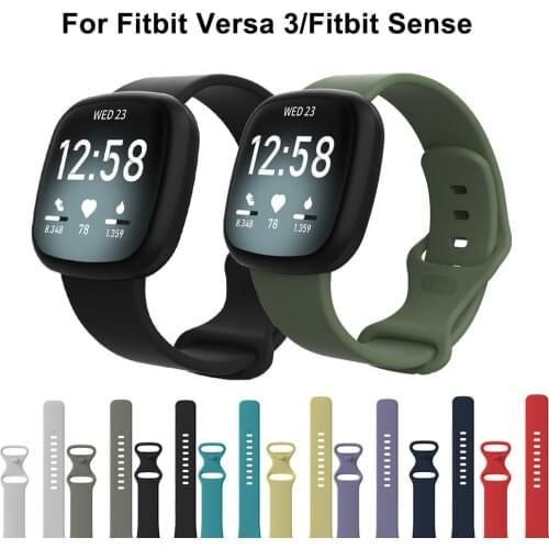 Silicone Band for Fitbit Versa 3 Smart Watch Double-Buck Waterproof Small Large Women Men Bracelet band for Fitbit Sense strap