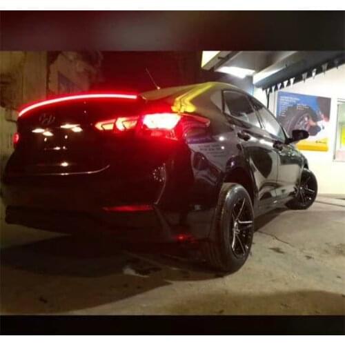 For Hyundai Accent 2019-2020 spoiler Accent flow light spoiler ABS material rear spoiler Accent flowing lamp trunk spoiler