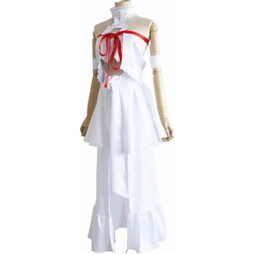 Sword Art Online Asuna Cosplay Yuuki Asuna cosplay costume White Dress outfit Halloween Carnival women dress