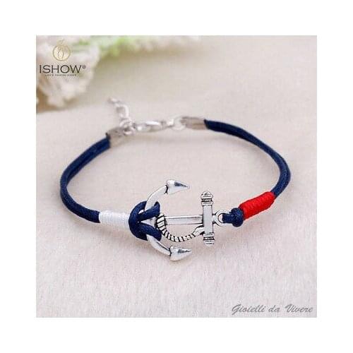 NAVY with color nautical bracelet anchor silver and lanyard fl 99 S0268 sent from Italy