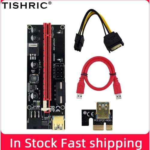 TISHRIC 1-10PCS PCIE Riser 009s 009 PCI E Mining Riser for Video Card USB 3.0 SATA Bitcoin Extender Riser PCI E x16 Adapter Card