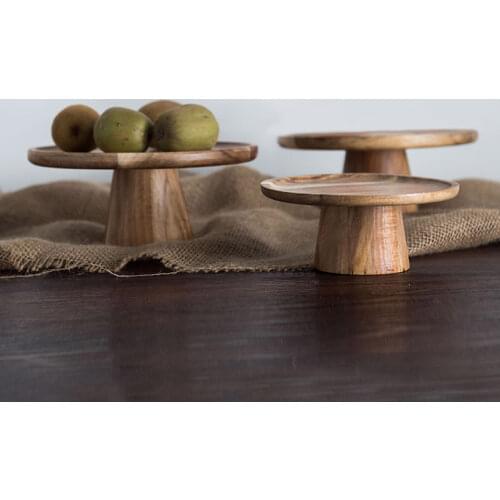 Natural wooden fruit plate Cake display stand Household kitchen daily necessities Dessert plate cake plate