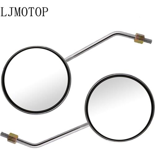 Motorcycle Rear View Mirror 8mm 10mm Side Mirror Round Silver For Honda XR250 XR400 XR125 CRM250R CRF250L CRF250M CRF1000L