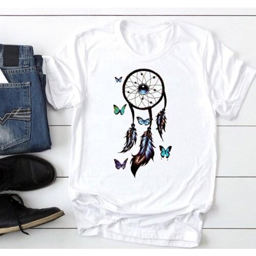 Women Feather Butterfly 90s Aesthetic Fashion Cartoon Summer Lady Print Tee Graphic T Top Female Tshirts Clothes T-Shirt
