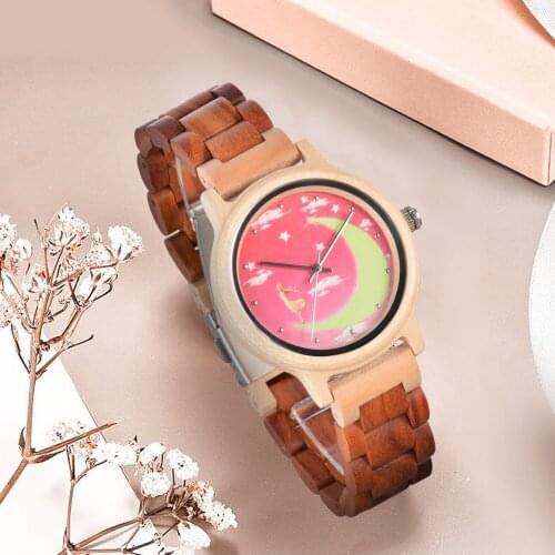 2021 Luxury Wood Quartz Watches for Women Wooden Band Luminous Dial Wristwatch with Strap Regulator and Instructions Best Gifts