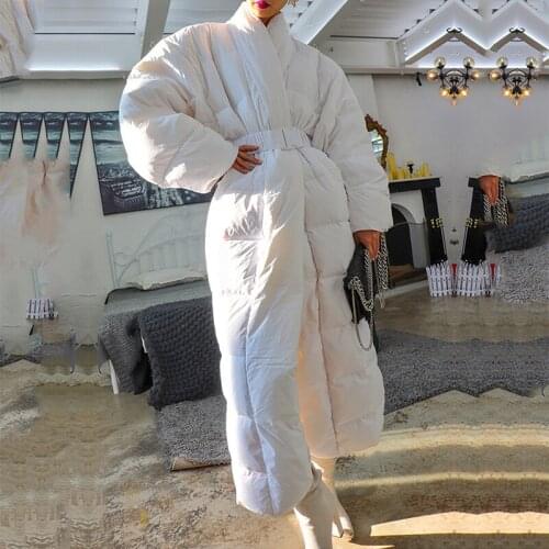 Winter White Duck Down Jacket Women Korean Oversize Feather Down Coat Female Thick Warm Loose Puffer Jacket Fashion Down Jackets