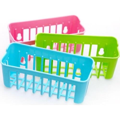 1PCS Hanging Drain Basket Storage Basket Kitchen Sink Sponge Tableware Storage Object Storage Basket Box Suction Cup 3 Colors