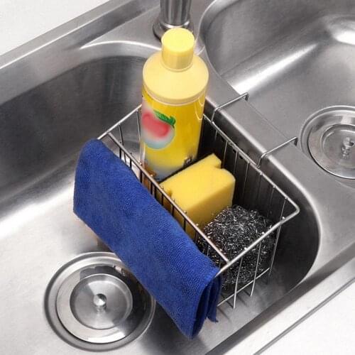80%HOTStainless Steel Wall Mounted Hanging Sink Drain Basket Sponge Soap Holder Rack