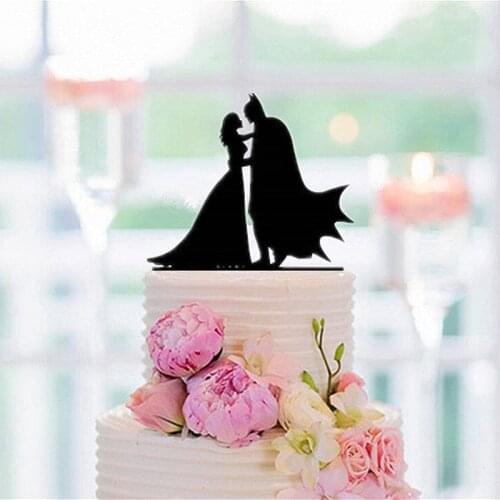 Acrylic Cake Topper groom and bride Silhouette cake Topper for Wedding Decoration Supplies free shipping