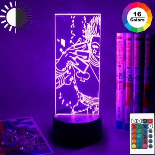 Anime Hunter X Hunter Hisoka Lamp Gift Acrylic 3d Night Light Led Color Changing Nightlight for Kids Bedroom Decoration Light