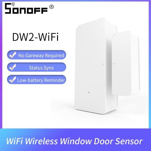 SONOFF DW2 Door Window Sensor Wifi Wireless Connection Alert Notification Smart Home Security Alarm Work With e-WeLink APP