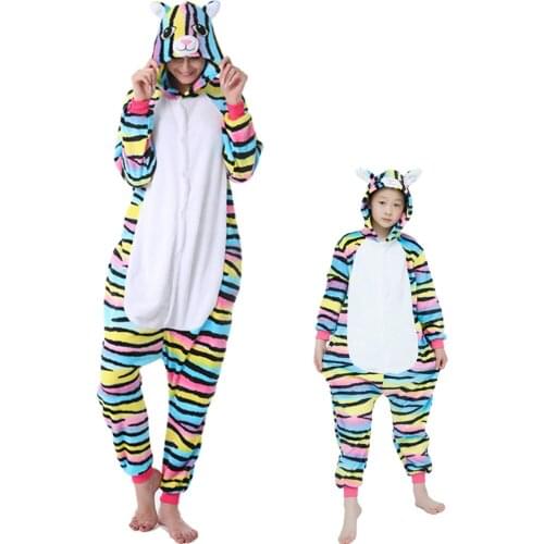 Children Flannel Pajamas Winter Sleepwear Boys Onesies Girls Pajamas Sets Kids Stitch Color Cat Animal Pyjama Pijama Homewear