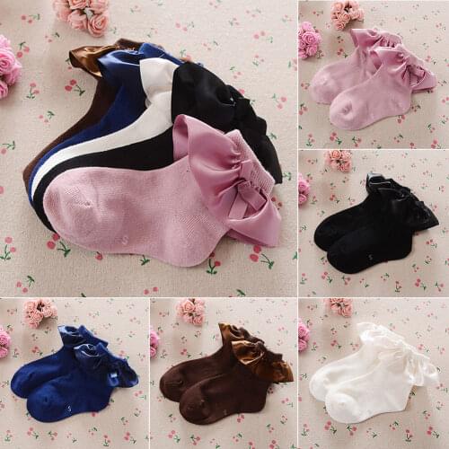 Pudcoco Girl Scoks 2Y-8Y Newborn Baby Cotton Socks Lace Princess Combed Socks for Girls Infant Babe Socks