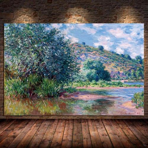 Claude Monet Landscape at Port Oil Paintings On The Wall Reproduction Impressionist Wall Art Canvas Pictures For Bedroom Office