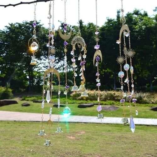 Window Beautiful Hanging Ornament Crystal Prism Suncatcher Crystal Pendant For Indoor Garden campana de viento colgante