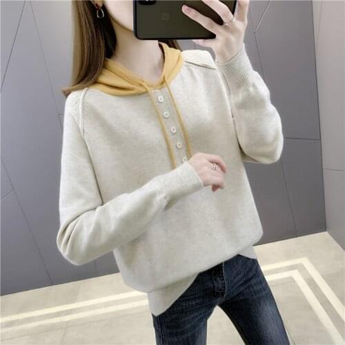 On the side of the room 210581 ranked no. 1 】 to film a hooded sets color matching buttons knitting fleece 48