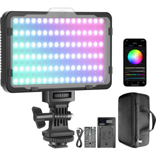 Neewer RGB Video Light with APP Control, Full Color Led Camera Light with 2600mAh Battery for YouTube DSLR Camera Photo Lighting