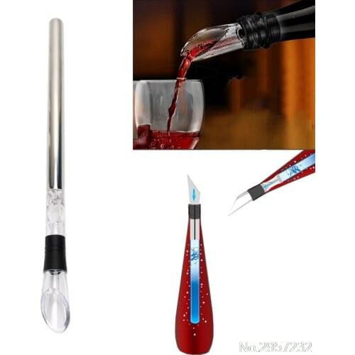 Stainless steel Ice Chiller Red Wine Cooling Rod Stick Cooler Pourer Spout yy56
