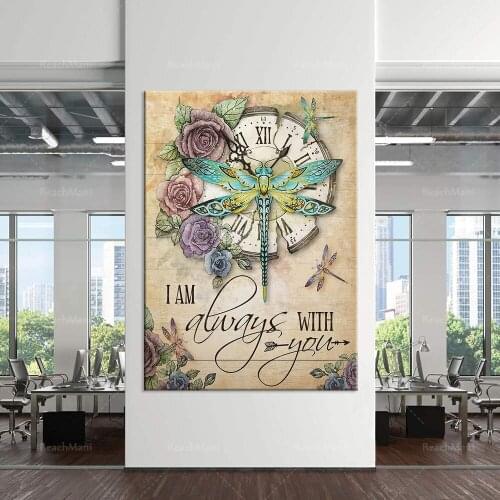 Dragonfly canvas poster I will always be with you poster canvas style poster poster wall art printing home life decoration