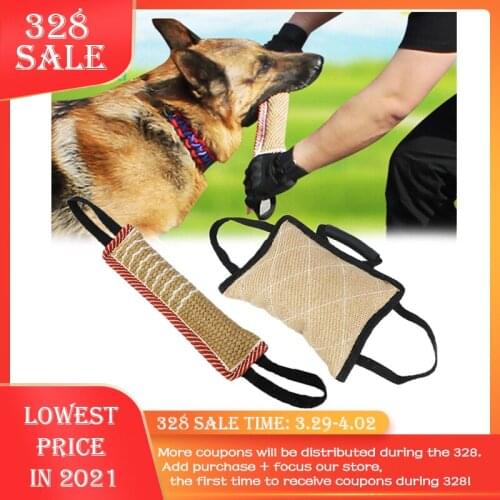 Dog Bite Pillow Durable Dog Training Bite Tug Toy Bite Tug Sleeve with 2 Rope Handles For Puppy German Shepherd Pet Chewing Toys