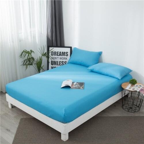 Bonenjoy Queen Size Fitted Sheet With Elastic Pure Color Mattress Cover For Double Bed Sheets sabanas cama 90x200(No Pillowcase)
