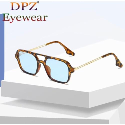 2021 Fashion retro metal mens square frame aviation sunglasses luxury woman trend brand design sunglasses Oculos De Sol