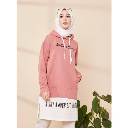 Hijab hooded tunic Dried Rose comfortable chic