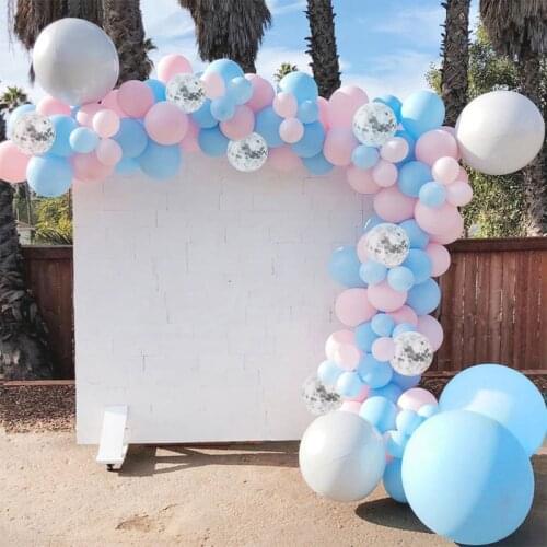 137pcs/set Boy Or Girl Gender Reveal Party Pastel Balloon Garland Kit Blue and Pink Macaron Arche Ballon Baby Shower Decorations