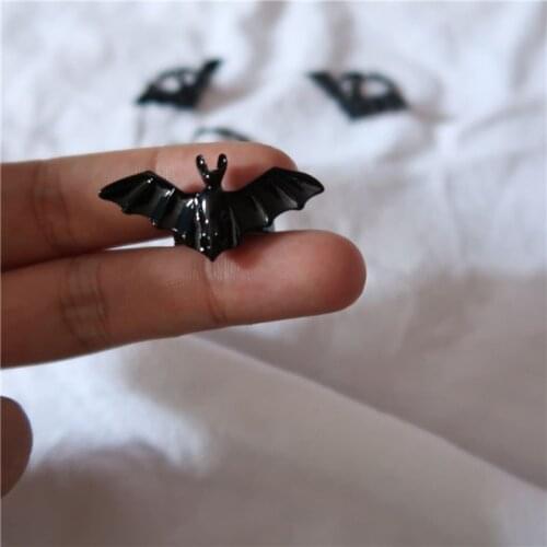Y166 Cute Halloween Ring Black Bat Opening Adjustable Gothic Ring Band Unisex Jewelry