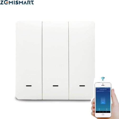 Zemismart Tuya Zigbee Push Buttton Switch One Gang Two Gangs Three Gangs Wall Light Switches 110v 240v