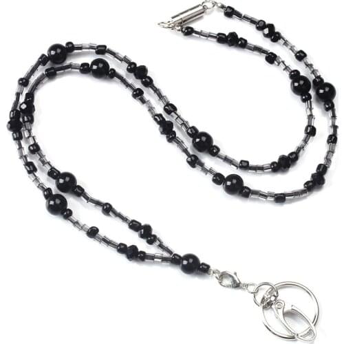 Womens Fashion Black Lanyards Retractable Badge Reel Lanyard ID Name Badge Holder Clip