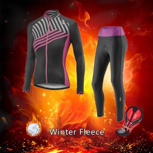 2021 Womens Winter Cycling Jersey Set LIV Road Bike Clothing Thermal Fleece Kit Female Bicycle Clothes MTB Suit Uniform Dress