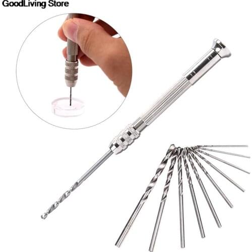 1 Set Metal Good Quality Hand Drill Equipments Resin Mold Tools And Handmade Jewelry Tool With 0.8mm-3.0mm Drill Screw