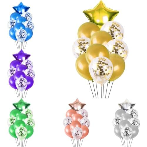 10pcs/set purple gold 18inch star Air Baloon Confetti Latex Helium Balloons birthday Wedding Party Decorations Kids toy globos