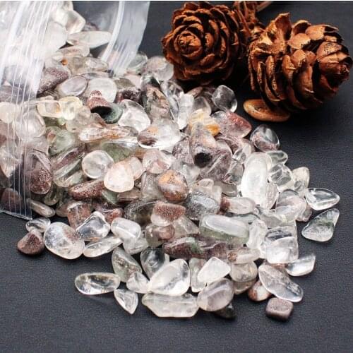 100g Natural Ghost Phantom Quartz Polished Tumbled Stone Gravel Mineral Specimen Fish Tank Garden Decor