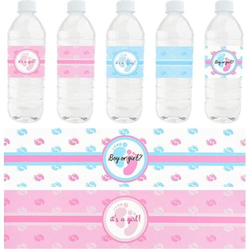 12P Baby Shower Party Decor Boy or Girl Water Bottle Gift Sticker Label Gender Reveal Party Favor Its a boy Bottle Label Sticker