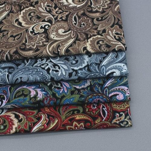 147x50cm Dark Series Leaf Prints Cotton Poplin Fabrics Summer Apparel Dress Patchwork Fabric For Hair bow sewing tissue cloth