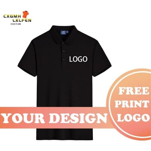 2021 new summer 6-color POLO shirt custom LOGO lapel short sleeve printing DIY brand text