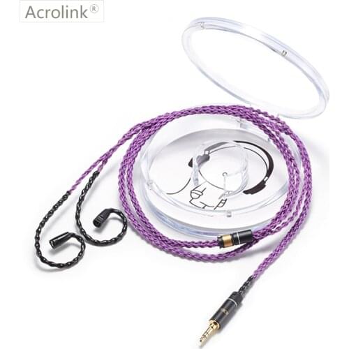 Acrolink 1.2m 8 core silver plated High Qulity DIY Upgraded Earphone Cable Repair Replacement With IE80 Interface For 3.5 Plug