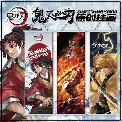 Anime Demon Slayer: Kimetsu No Yaiba Hang Painting Cartoon Poster Wall Picture Toy Scroll Home Decoration Gift