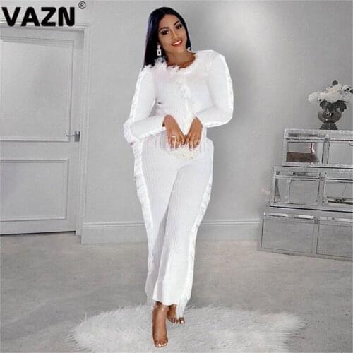 VAZN 2020 O-neck Bandage Full Sleeve Solid Women Casual High Street Set Holiday Women Young Energetic Set