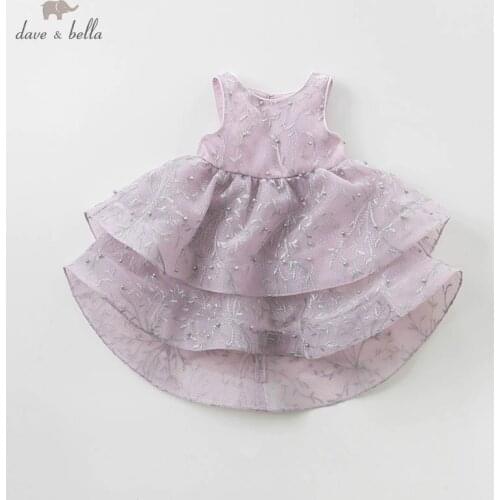 DB10772 DAVE BELLA baby girl princess clothes children birthday party wedding dress kids formal embroidered dresses