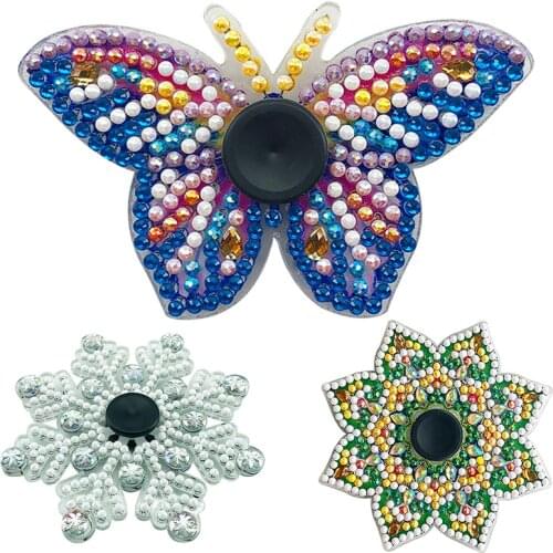 Diy Rhinestone Fingertip Gyro Diamond Hand Spinner Fidget Spinner Toy Anxiety Relief Stress Focus Concentration Toy For Children