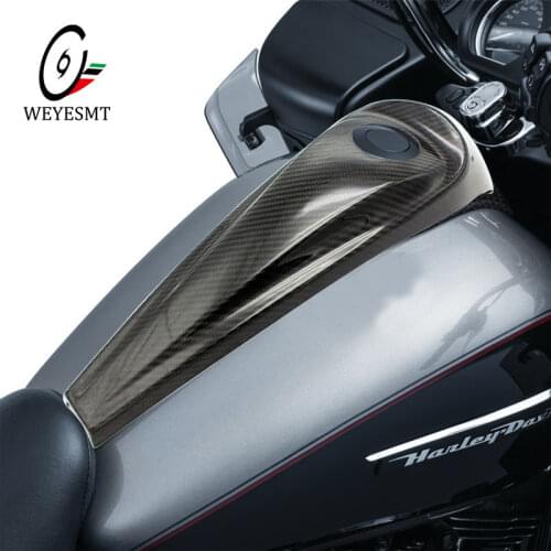 Carbon Fiber Smooth Dash Fuel Console Cover&Gas Tank Cap For 2008-2017 Touring Electra Street Glide Road FLH/T FLHX Models